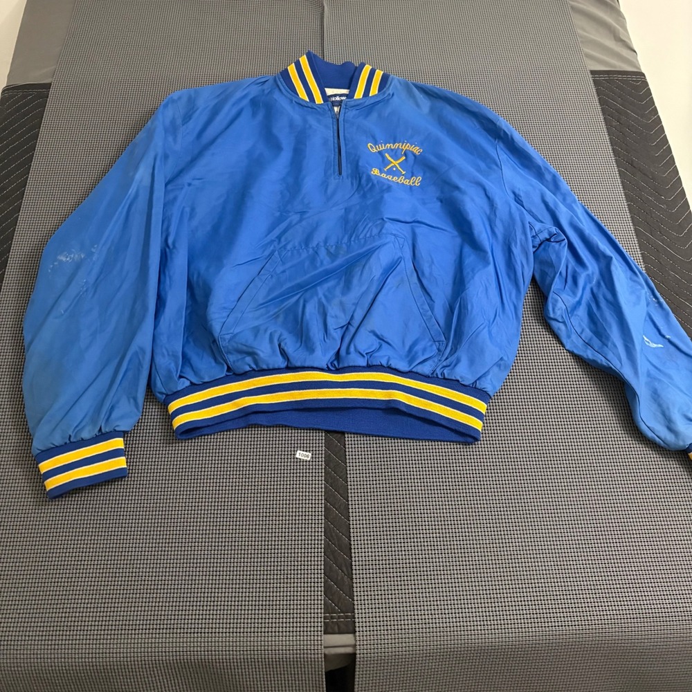 Vintage Holloway Quinnipiac Baseball Windbreaker Blue Mens XXL